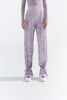 DANCE QUEEN 266-26 Purple Velvet Ankle Strap Ballroom Practice Dance Sport Trouser
