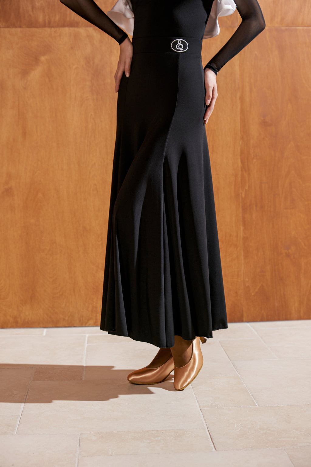 DANCE QUEEN 391 Black Classic Simple Dancing Ballroom Skirt