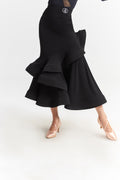 DANCE QUEEN 622 Classic black ballroom Standard Practice skirt