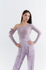 DANCE QUEEN 656-16 Purple Flower Off Shoulder Ballroom Practice Dance Sport Leotard
