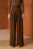 DANCE QUEEN 851-9 High Waist Brown Wide Leg Woman Practice Trouser