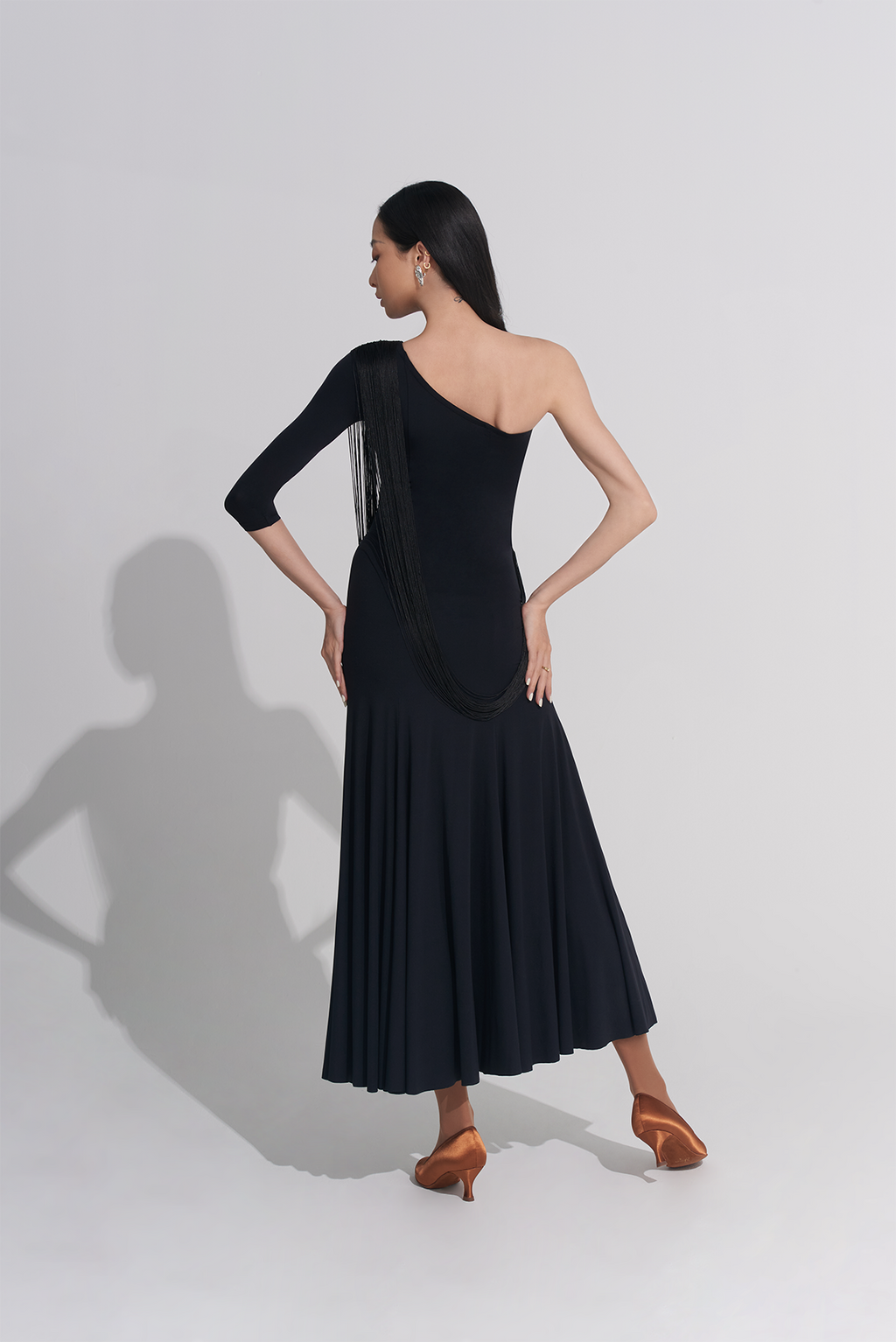 DANCE QUEEN 911 Black Off Shoulder Haute Couture Classic Dress