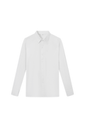 DANCE QUEEN M133-4 Classic White Polo Long Raglan Sleeve Man Shirt
