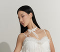 DANCE QUEEN 009 White Adjustable Neck Piece For Ballroom Dancing