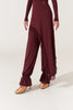 DANCE QUEEN 1023-2 Wine-Stained Red Lace Ankle Strape Ballroom Practice Dance Sport Trouser