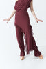DANCE QUEEN 1023-5 Wine Practice Dance Sport Ankle Strap Ballroom Trouser