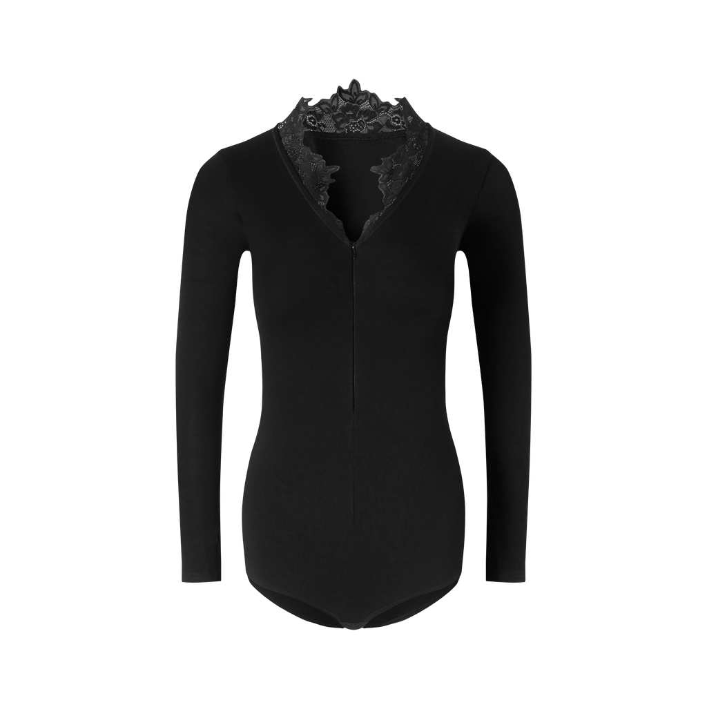 DANCE QUEEN 1053 Black Lace Ballroom Practice Dance Sport Leotard