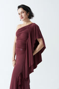DANCE QUEEN 703-12 Wine Off Shoulder Practice Dance Sport Ballroom leotard