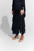 DANCE QUEEN 820 Black Ruffle High Elastic Ballroom Skirt