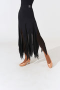 DANCE QUEEN 934-2 Black Dancing Ballroom Triangle Practice Skirt