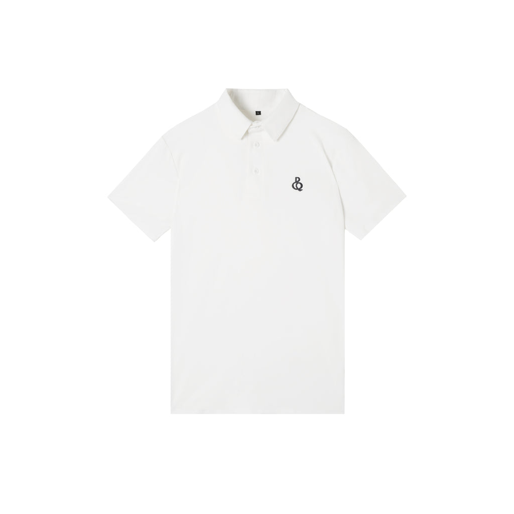 DANCE QUEEN M035-6 White Men's Polo Short Sleeve Ballroom Dancing Practice