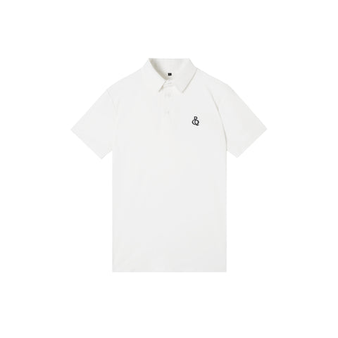 DANCE QUEEN M035-6 White Men's Polo Short Sleeve Ballroom Dancing Practice