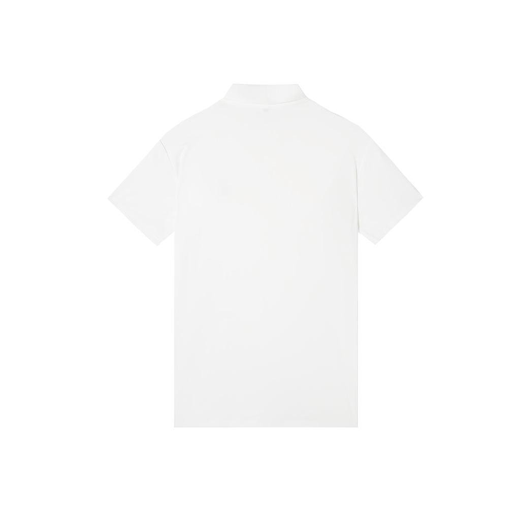 DANCE QUEEN M035-6 White Men's Polo Short Sleeve Ballroom Dancing Practice