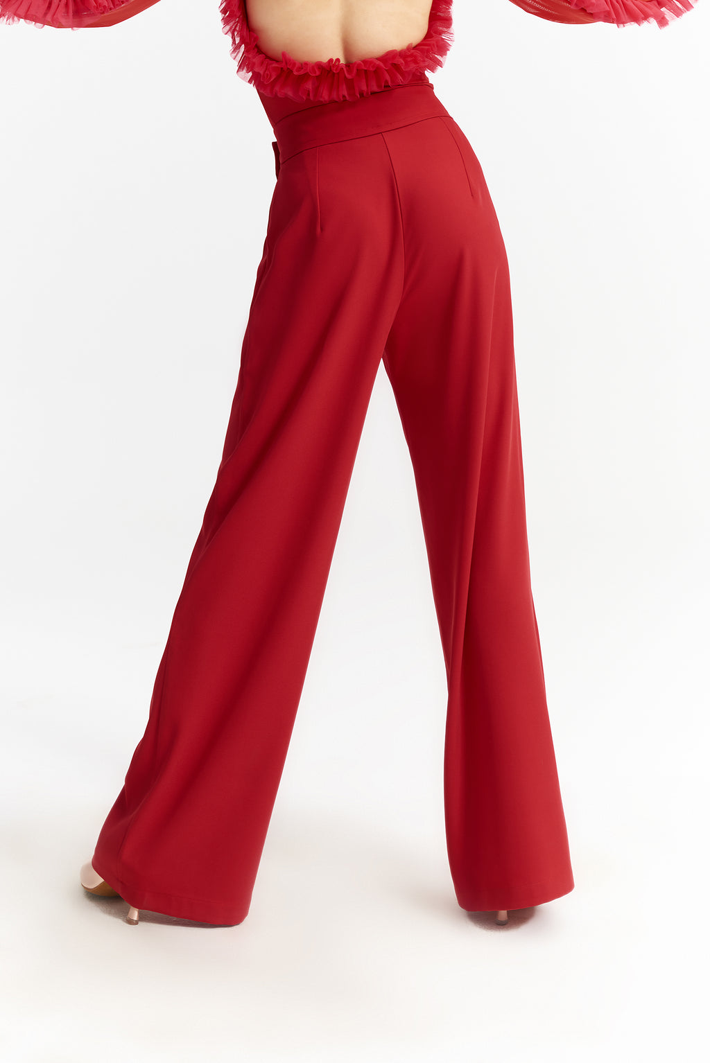 DANCE QUEEN 942-6 Red Wide Leg Ballroom Practice Dancing Trouser