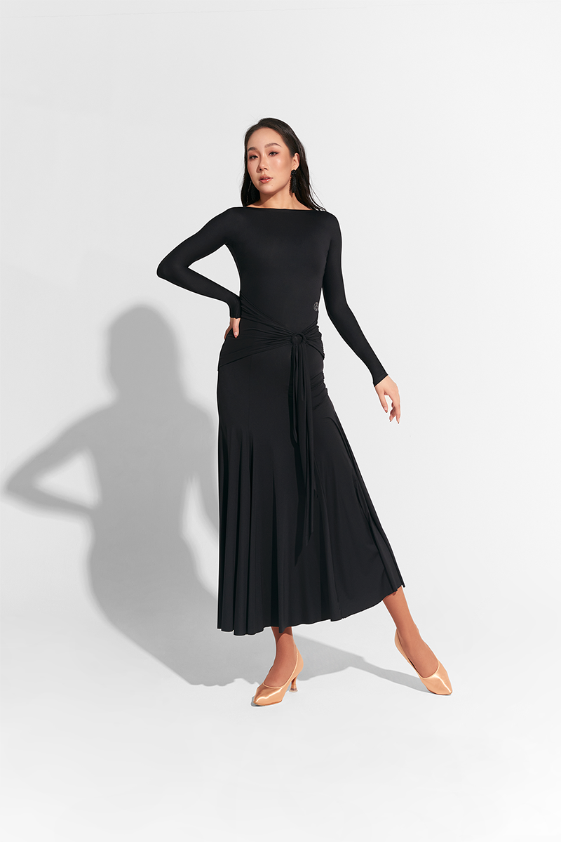 DANCE QUEEN 763 Black Long Sleeve Custom Dress