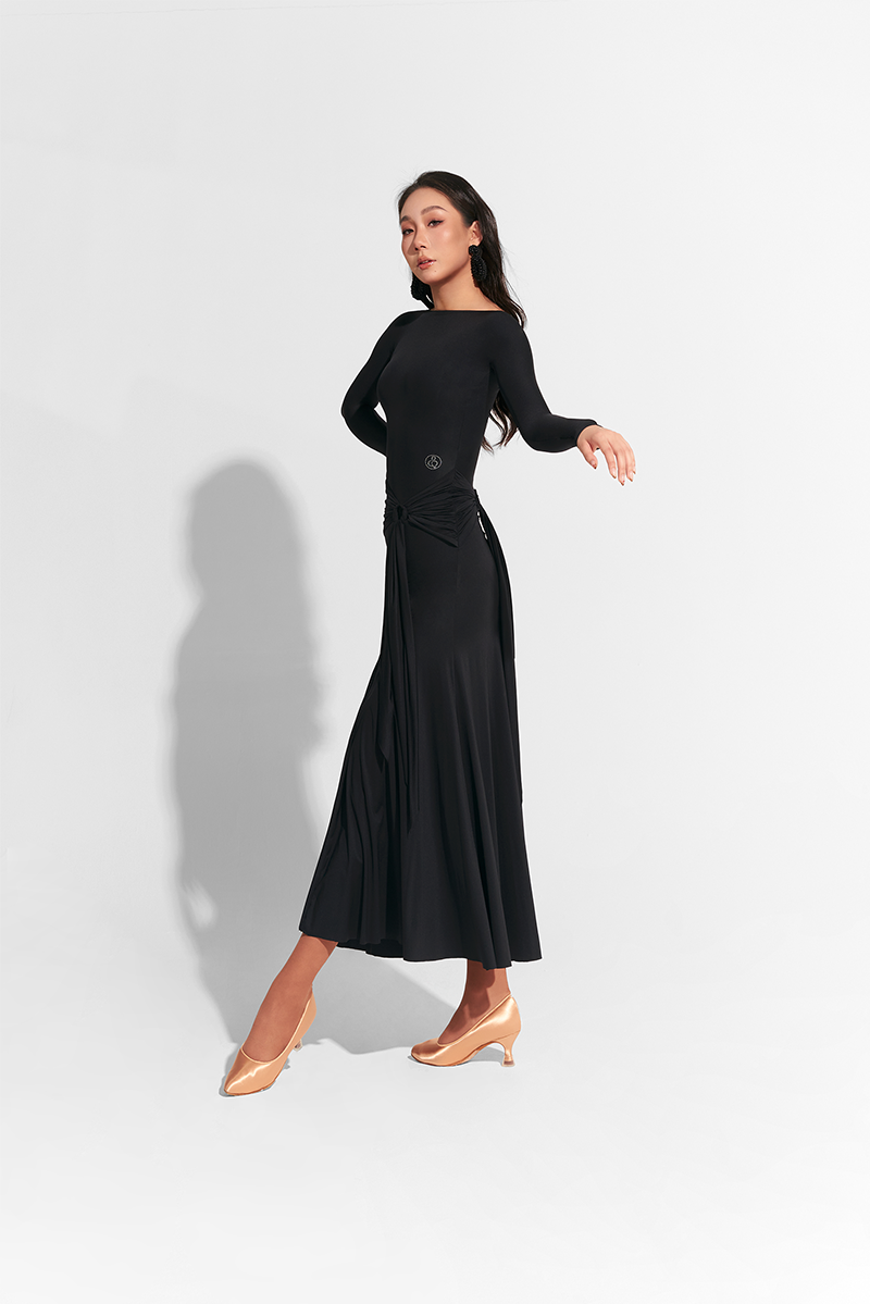 DANCE QUEEN 763 Black Long Sleeve Custom Dress