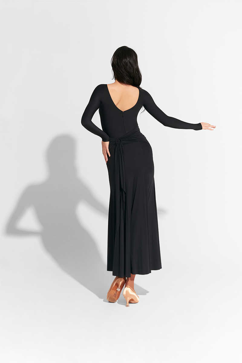 DANCE QUEEN 763 Black Long Sleeve Custom Dress