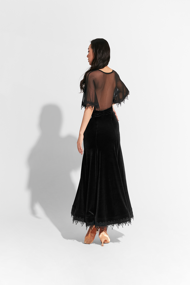 DANCE QUEEN 781 Black Lace Velvet Custom Dress