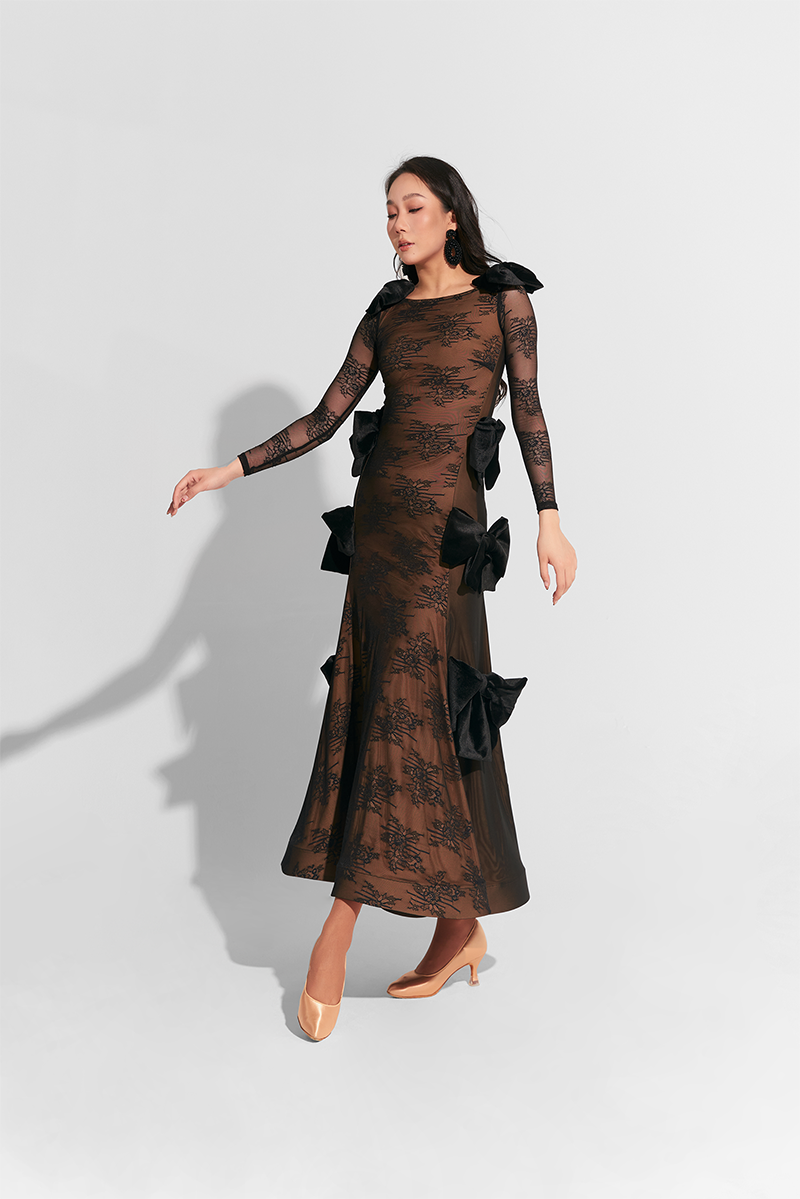 black lace dress dance costume CADENCE lace Contemporary lyrical Dance Costume/ dress