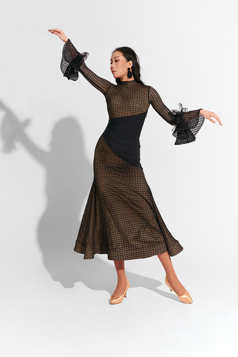 black lace dress dance costume BIANCA lace Contemporary lyrical Dance Costume/ dress