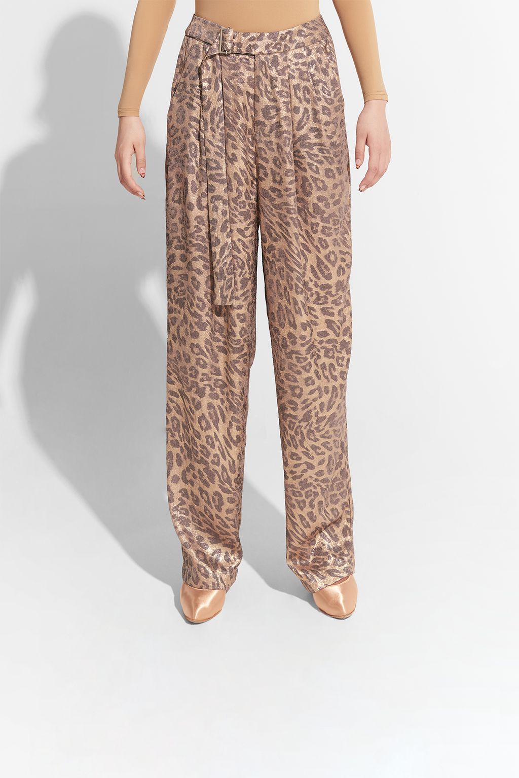 DANCE QUEEN 426-5 Tailor-made Stone Leopard Print Limited Edition Trousers