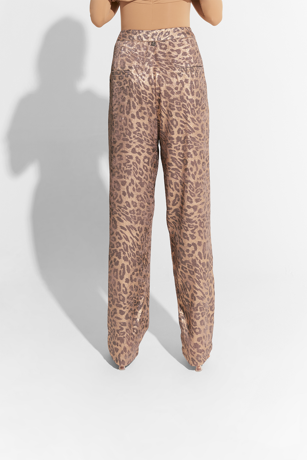 DANCE QUEEN 426-5 Tailor-made Stone Leopard Print Limited Edition Trousers