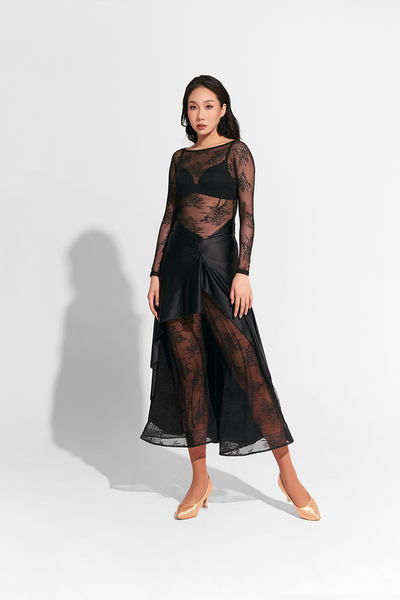 DANCE QUEEN 786 Black Lace Custom Wide Leg Jumpsuit – dancequeen