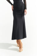 DANCE QUEEN 1061 Black Ruffle Ballroom Practice Dance Sport Skirt