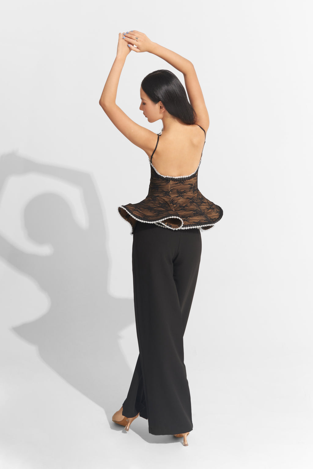 DANCE QUEEN 1014 Black New Lace Ballroom Practice Leotard