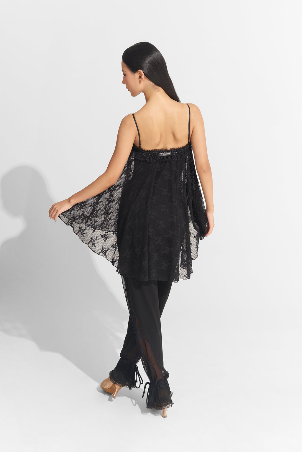 DANCE QUEEN 940-3 Black New Lace Ballroom Practice Leotard