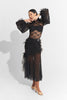 DANCE QUEEN 1012 Black New Lace Long Sleeve Ballroom Practice Leotard