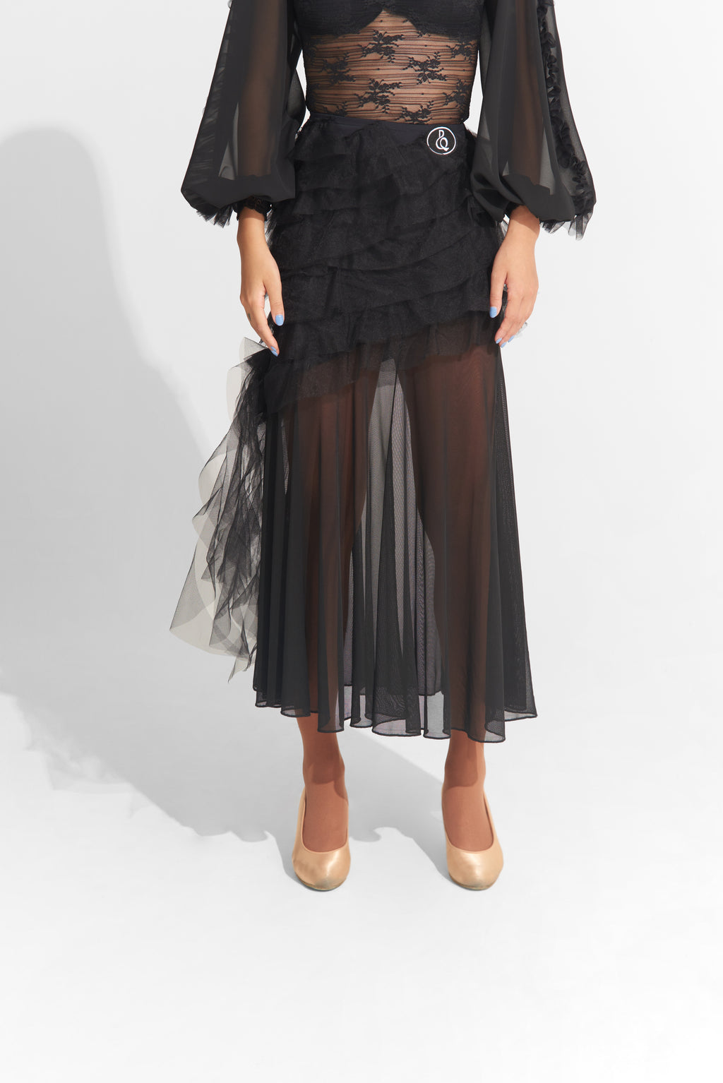 DANCE QUEEN 1007 Lace Ballroom Basic Skirt