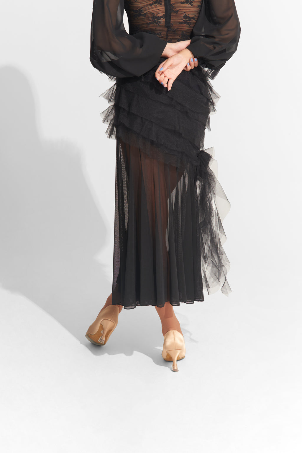 DANCE QUEEN 1007 Lace Ballroom Basic Skirt