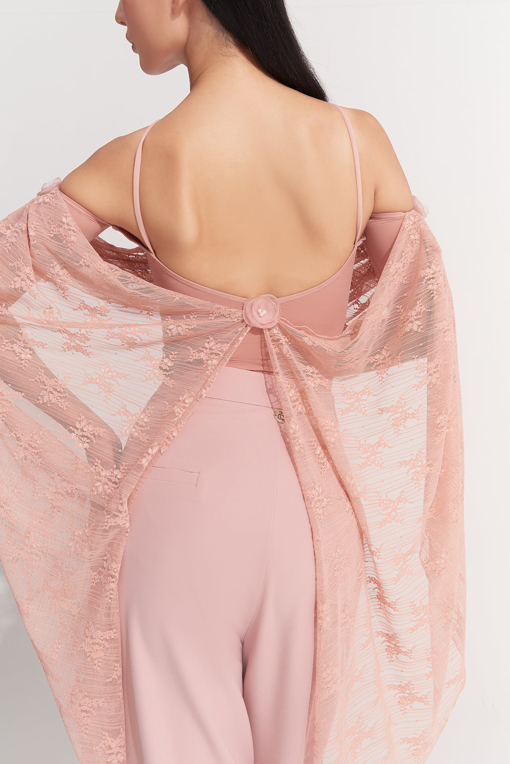 DANCE QUEEN 926-4 Peach Pink Lace Ballroom Practice Leotard