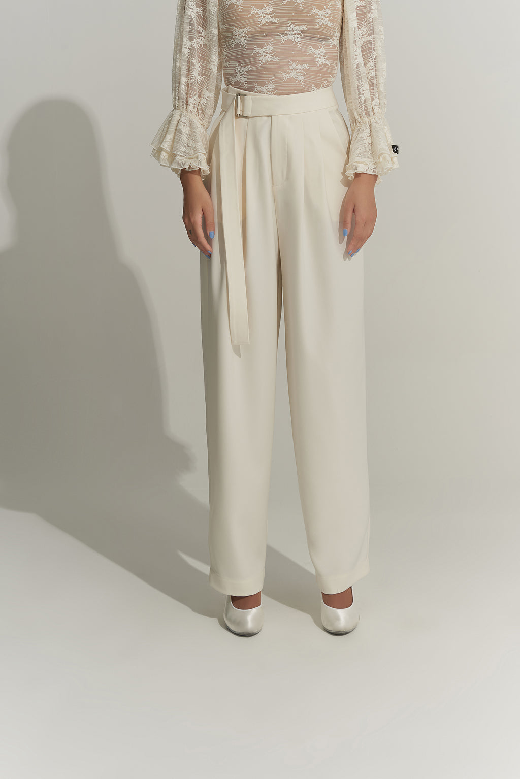 DANCE QUEEN 426-7 Cream Wide Leg Ballroom Practice Dancing Trouser