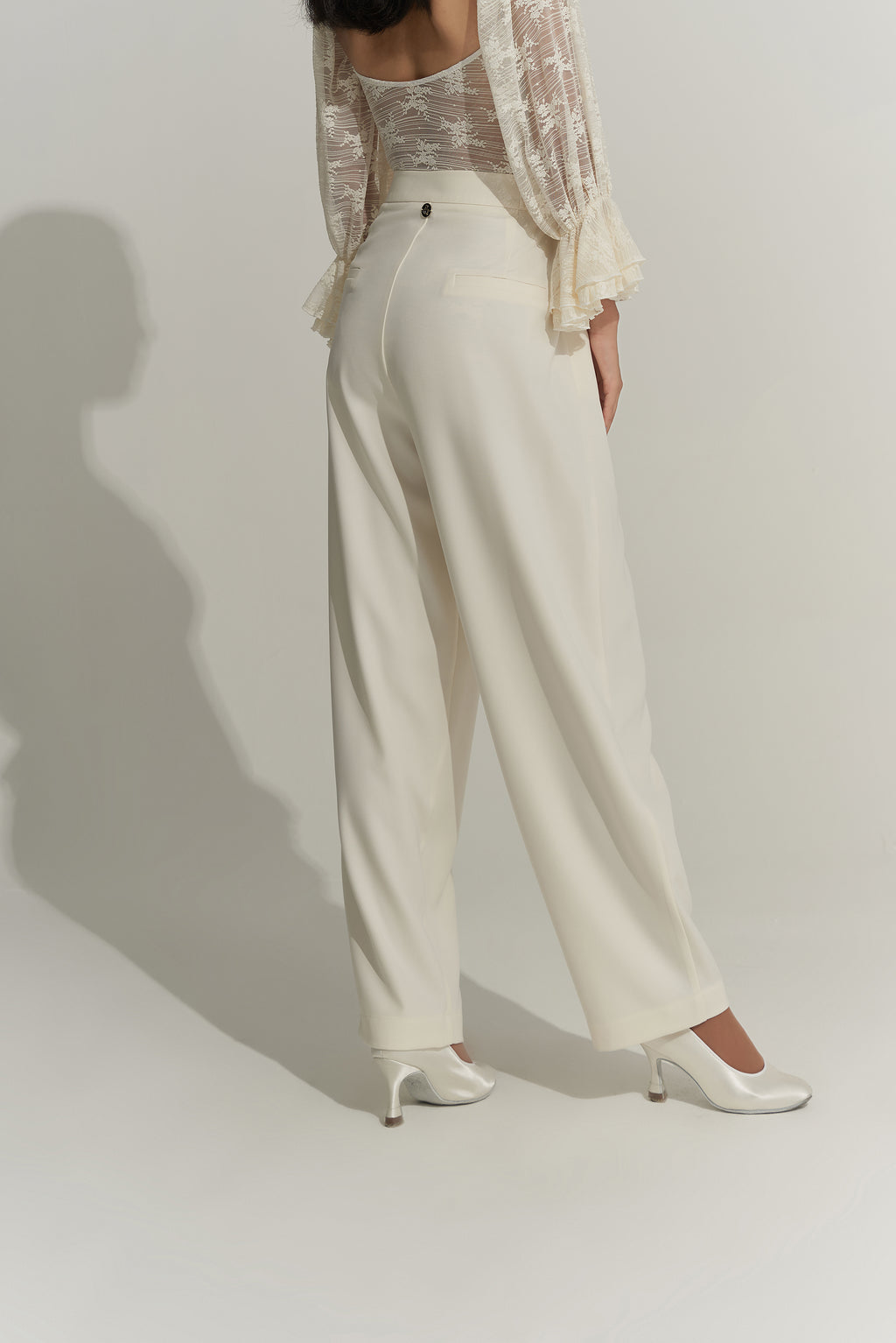 DANCE QUEEN 426-7 Cream Wide Leg Ballroom Practice Dancing Trouser