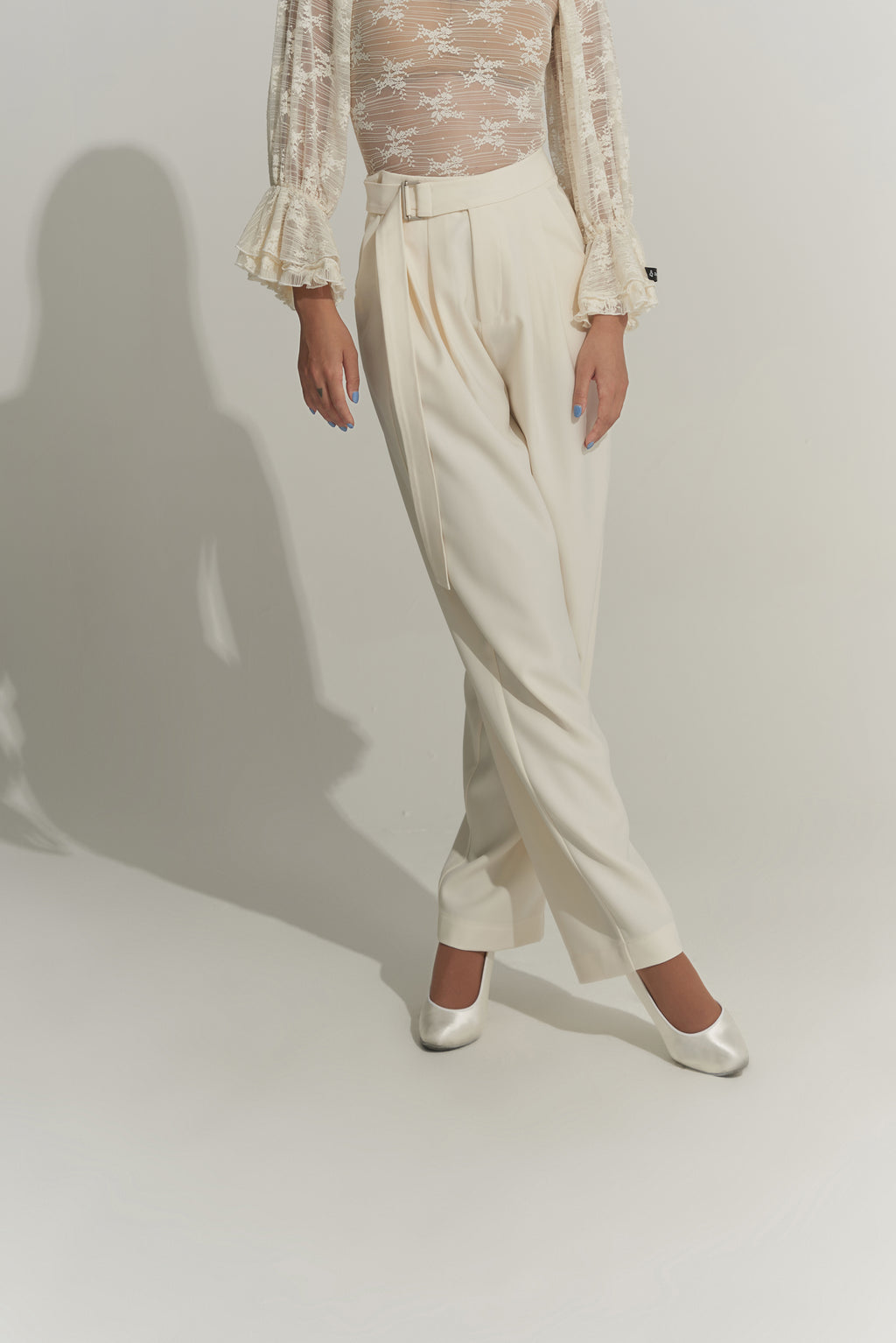 DANCE QUEEN 426-7 Cream Wide Leg Ballroom Practice Dancing Trouser