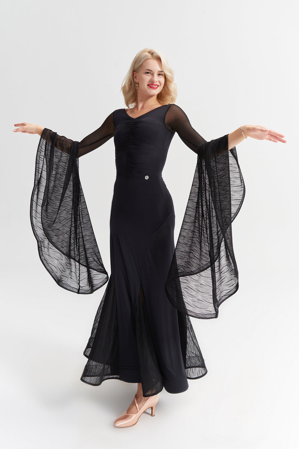 DANCE QUEEN 1018 Black Lace Haute Couture Classic Dress – dancequeen-dancewear