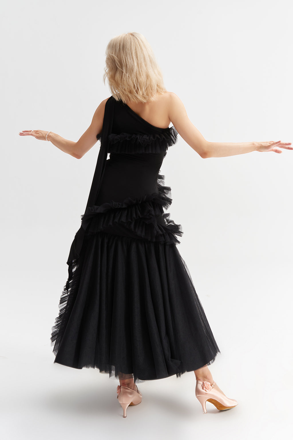 DANCE QUEEN 1035 Black Lace Haute Couture Classic Dress