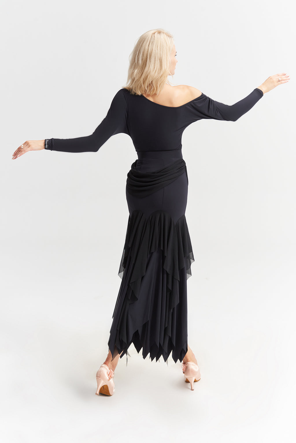 DANCE QUEEN 1025 Black Limited Lace Ballroom Practice Dance Sport Leotard