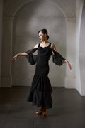 DANCE QUEEN 1042 Black Off Shoulder Haute Couture Classic Customized Dress