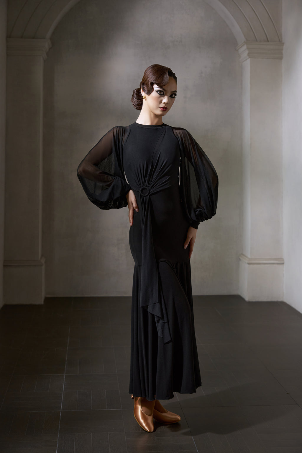 DANCE QUEEN 1040 Black Haute Couture Classic Customized Dress