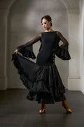 DANCE QUEEN 1039 Black White Contrast Haute Couture Classic Customized Dress