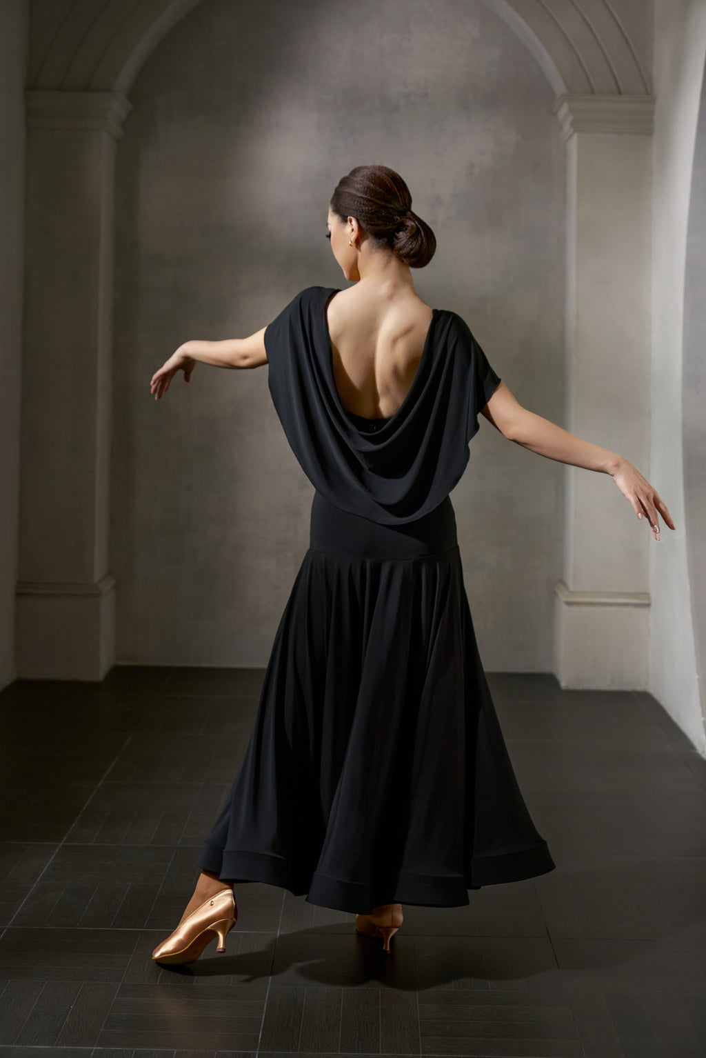 DANCE QUEEN 1045 Black Simple Haute Couture Classic Customized Dress