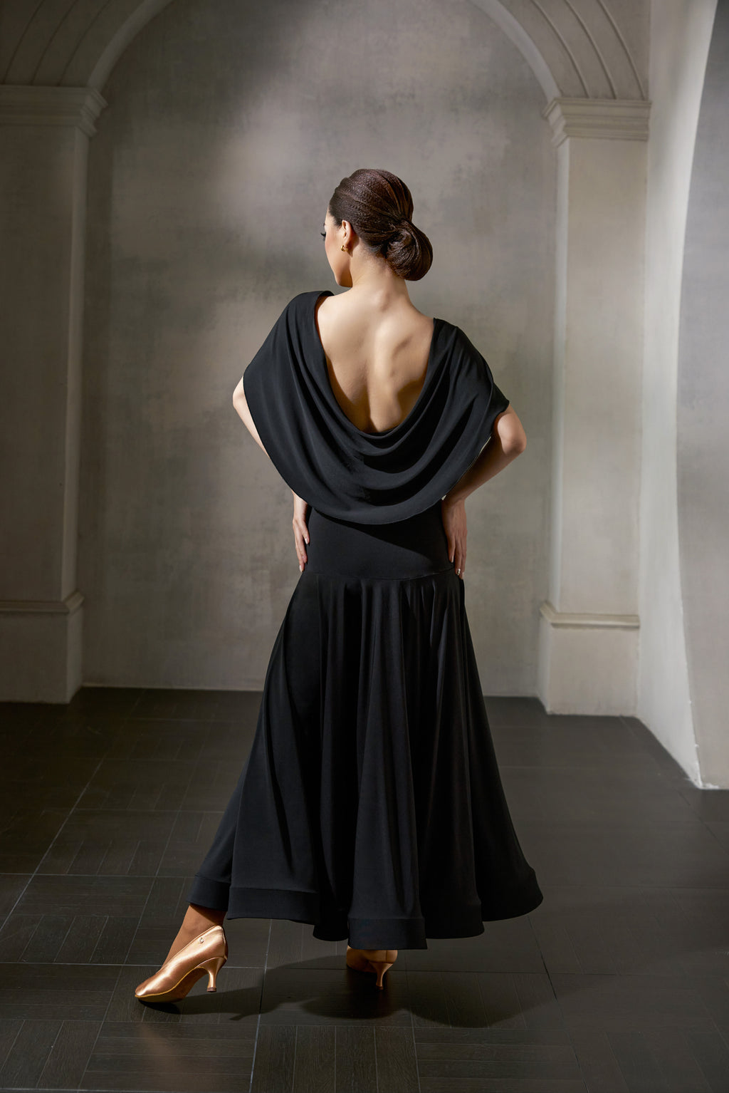 DANCE QUEEN 1045 Black Simple Haute Couture Classic Customized Dress