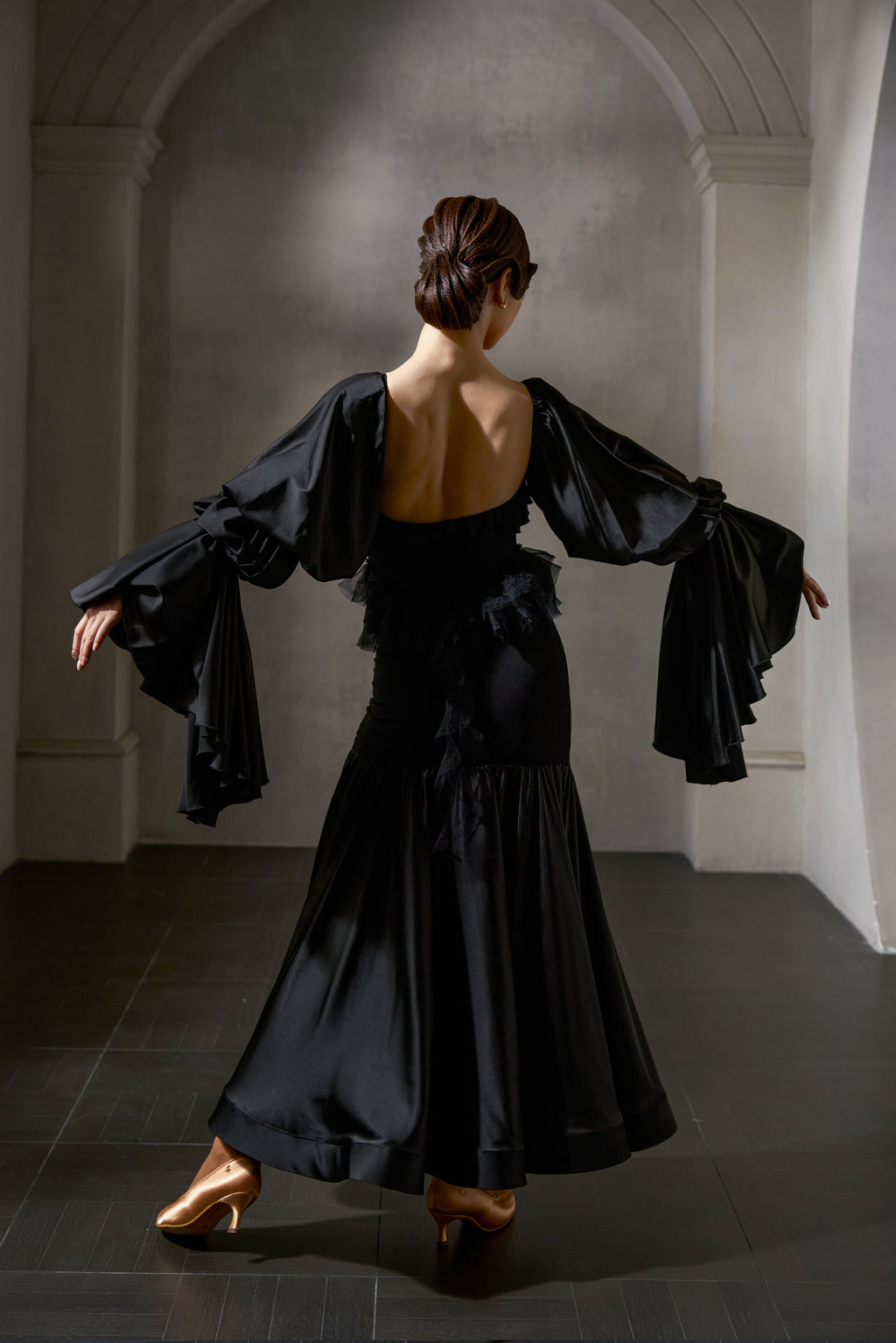 DANCE QUEEN 1043 Black Lace Haute Couture Classic Customized Dress
