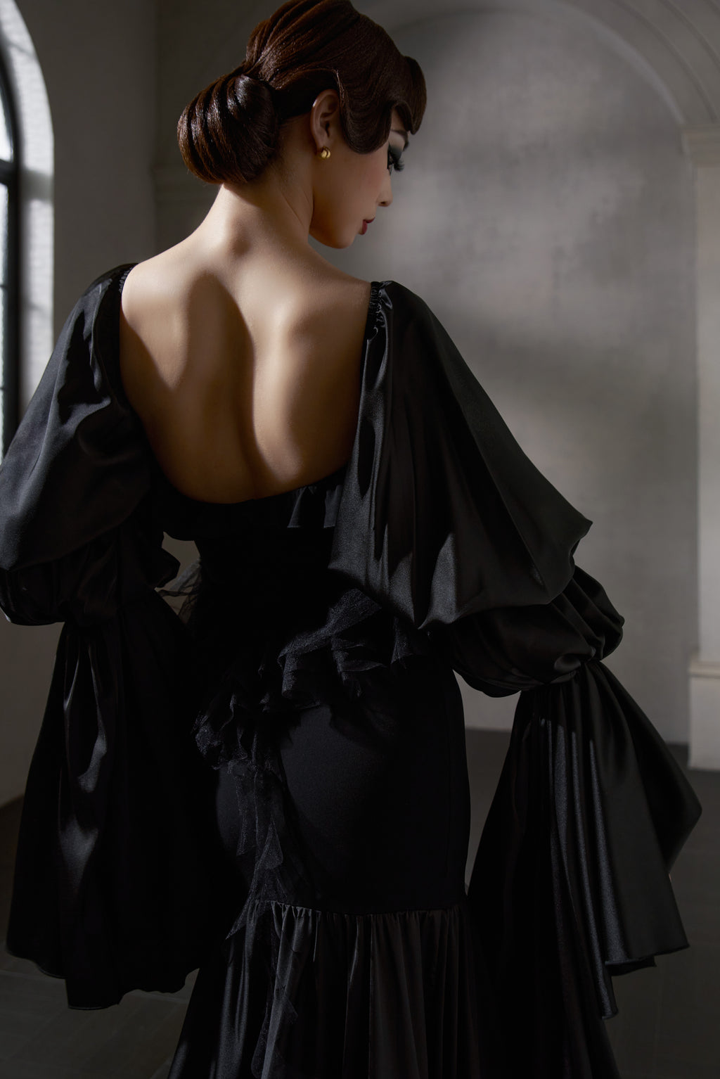 DANCE QUEEN 1043 Black Lace Haute Couture Classic Customized Dress
