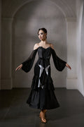 DANCE QUEEN 1044 White And Black Contrast Haute Couture Classic Customized Dress