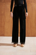 DANCE QUEEN 902 Velvet Lace Dance Practice Wide Leg Trouser