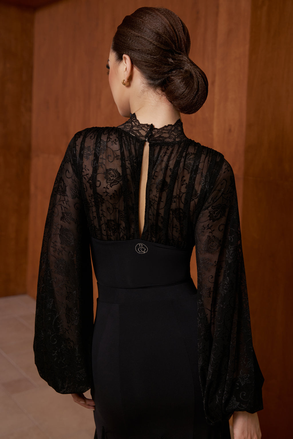 DANCE QUEEN 899-3 Black Lace Ballroom Practice Dance Sport Leotard